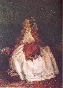 Adolph von Menzel Portrait of Frau Maercker oil painting on canvas